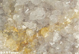 Quartz crystals ('Bristol Diamonds') from a geode, Sandford Hill.