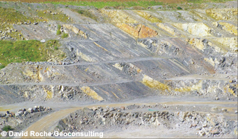 Dipping Carboniferous Limestone, Gurney Slade Quarry