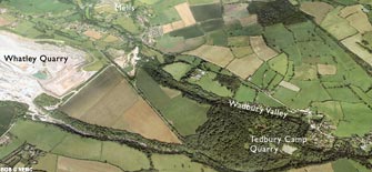 Aerial view of the Wadbury valley (click to enlarge view).