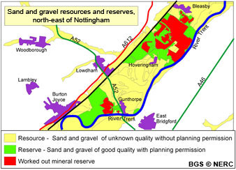 Trent valley sand and gravel resources and reserves north-east of Nottingham