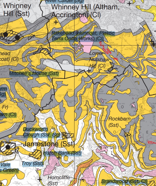 Mineral resource map of Lancashire. BGS (c) UKRI.