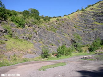 A quarry in Black Rock Limestone on the north side of Crook Peak.