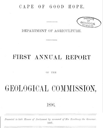 Front page of an 1897 report from the archive