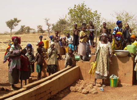 Hand-pumped borehole in Burkina Faso