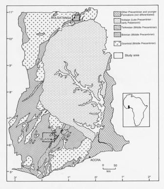 Geological map of Ghana