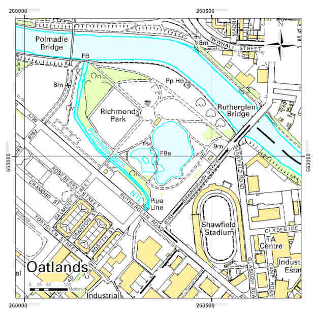 Map of Polmadie Burn study location