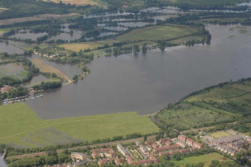 Port Meadow in flood during July 2007