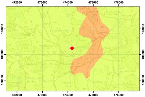 Geological map of the area around Stonor Park (click for key)