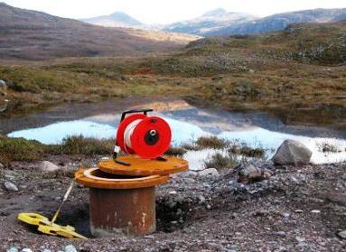 Measuring the groundwater level in a well in Scotland