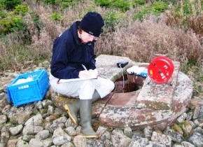 Gathering water data in a well, Eden Valley