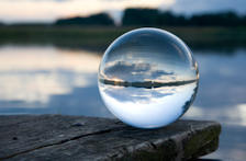 View of water through a crystal ball