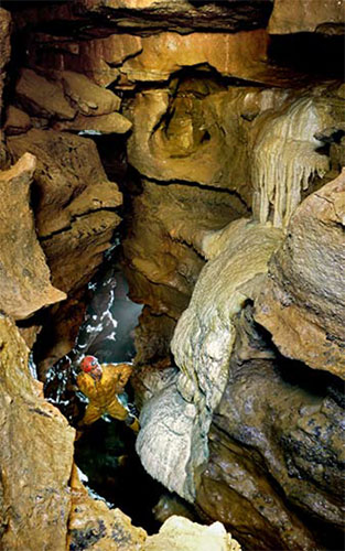 Jurassic limestone cave, Yorkshire