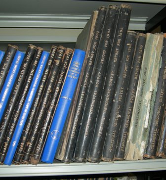 Shelf of reports on African hydrogeology from the BGS library