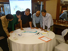 Figure 3: project partners discussing draft project outputs and data review, Delhi, November 2013.