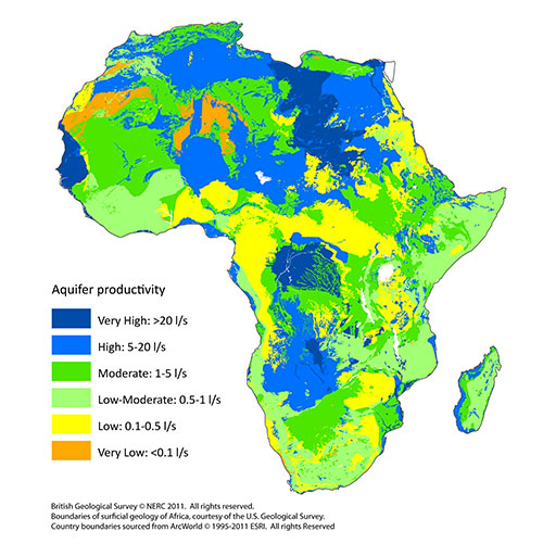 New quantitative groundwater map for Africa. Click to enlarge.