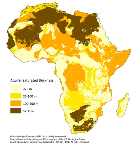 New quantitative groundwater map for Africa. Click to enlarge.