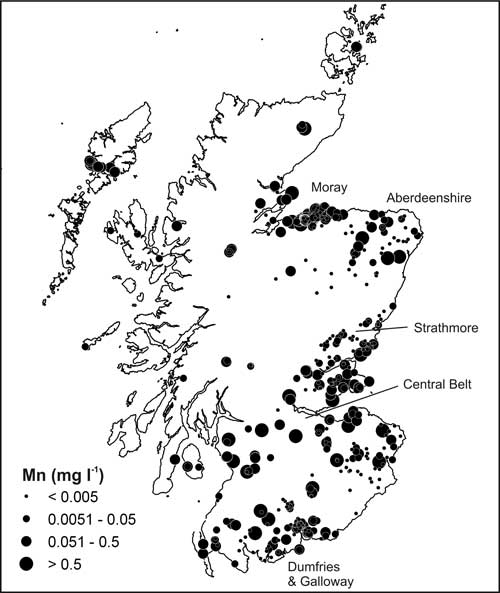 Figure 1: Mn concentrations in Scotland