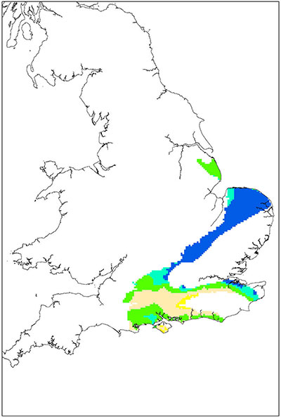 Aquifer/shale separation maps