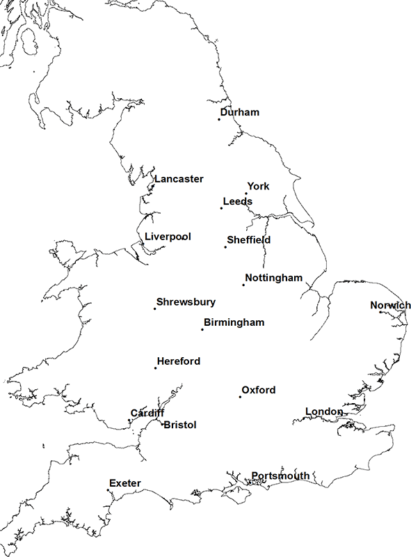 United Kingdom Black White Map With Capital, Major Cities,, 49% OFF