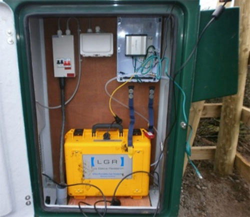 Air quality monitoring equipment at the Lancashire site.