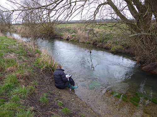 Sampling streamwater for baseline chemical characteristics, Vale of Pickering.