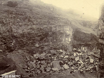 Rockfall in a quarry, Cheddar Gorge, 1902