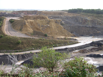 View of a working quarry, Holwell, near Frome