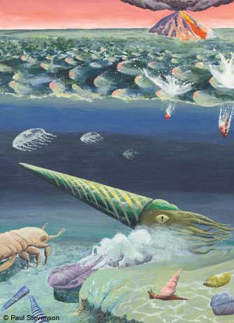 Life in the Silurian sea. Artwork © Paul Stevenson