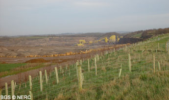 View of Whatley Quarry, with the quarry bund in the foreground.