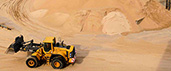 Industrial sand stockpile at Bent Farm quarry, operated by Sibelco, Congleton. BGS © UKRI.