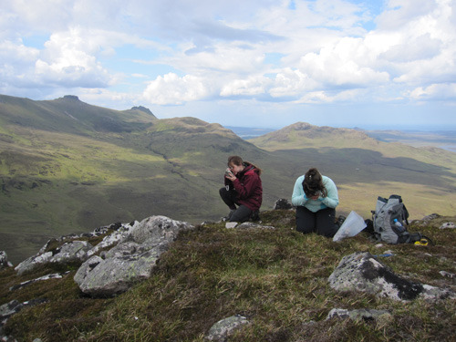BGS geologists examining rare earth rich rocks in the Cnoc nan Cuilean intrusion, north-west Scotland