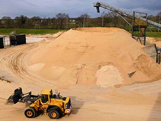 Industrial sand stockpile at Bent Farm quarry, operated by Sibelco, Congleton. BGS © UKRI
