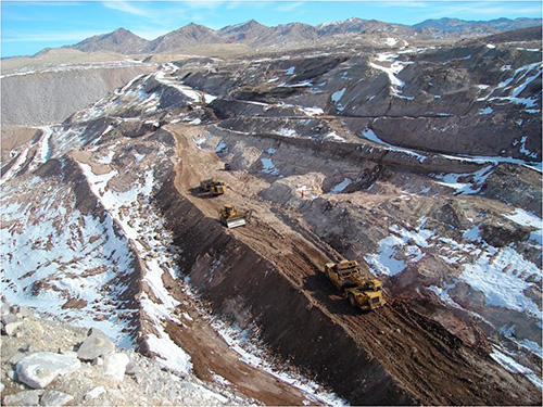The Spor Mountain open-pit beryllium mine in Utah operated by Materion Brush Natural Resources Inc. (courtesy of Materion Corp.)